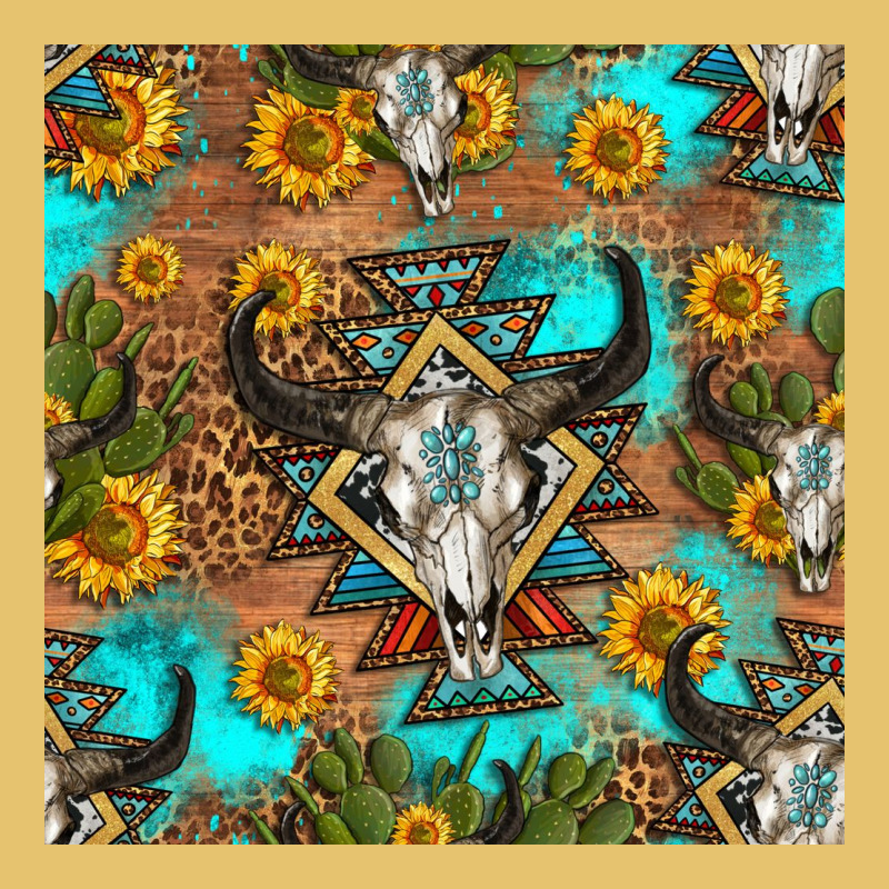 Aztec Bull Skull Seamless Pattern Premium Sweatshirt by HRA Design Shop | Teevron