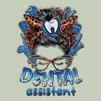 Dental Assistant Messy Bun Ladies Tee | Teevron