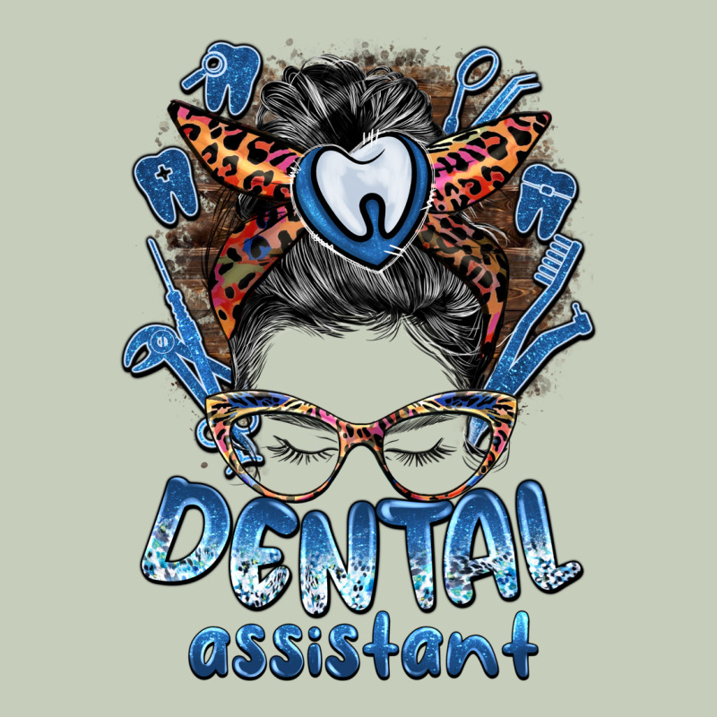 Dental Assistant Messy Bun Ladies Tee by BarkalooDesign | Teevron