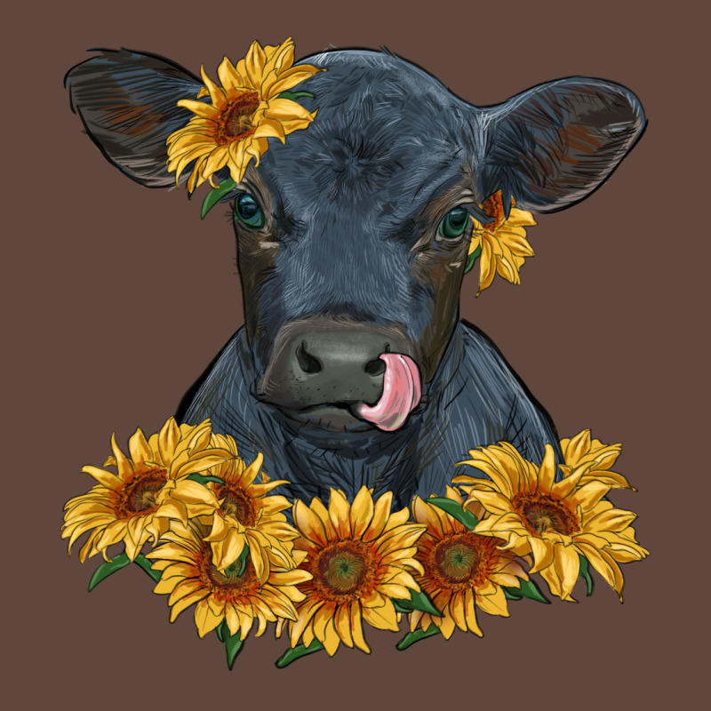 Black Angus Calf With Sunflowers Classic Tee by RanaPortraitStore | Teevron