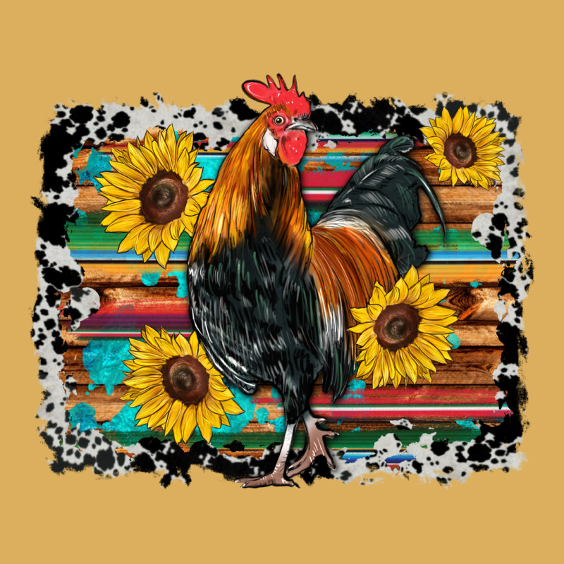Western Rooster Coop Animals Sunflowers Cowhide Serape Wooden Premium Hoodie by Artiststas | Teevron