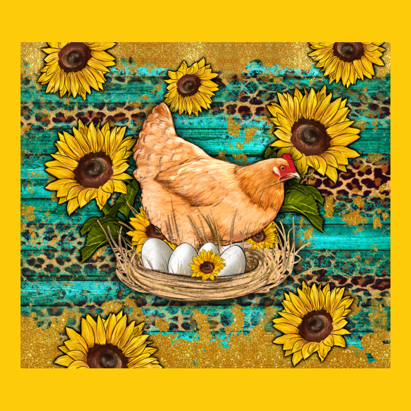 Western Farm Chicken Coop Animals Sunflowers Leopard Turquoise Wooden Premium Hoodie by Artiststas | Teevron