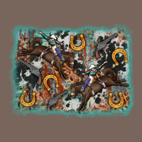 Bucking Bronco Rodeo Revolver Western Background Premium Hoodie | Teevron