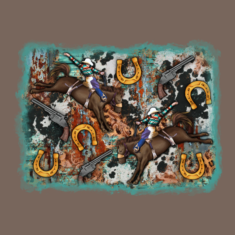 Bucking Bronco Rodeo Revolver Western Background Premium Hoodie by AdoDesignShop | Teevron