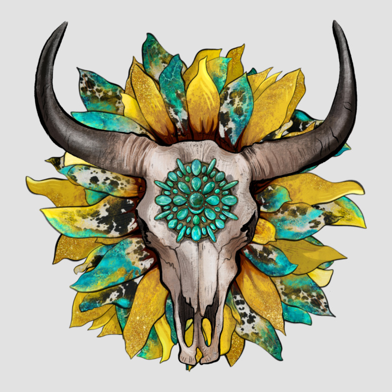 Boho Bullskull With Sunflower And Gemstone Premium Hoodie by Artiststas | Teevron
