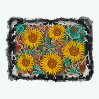 Leather Sunflower Background Premium Hoodie | Teevron