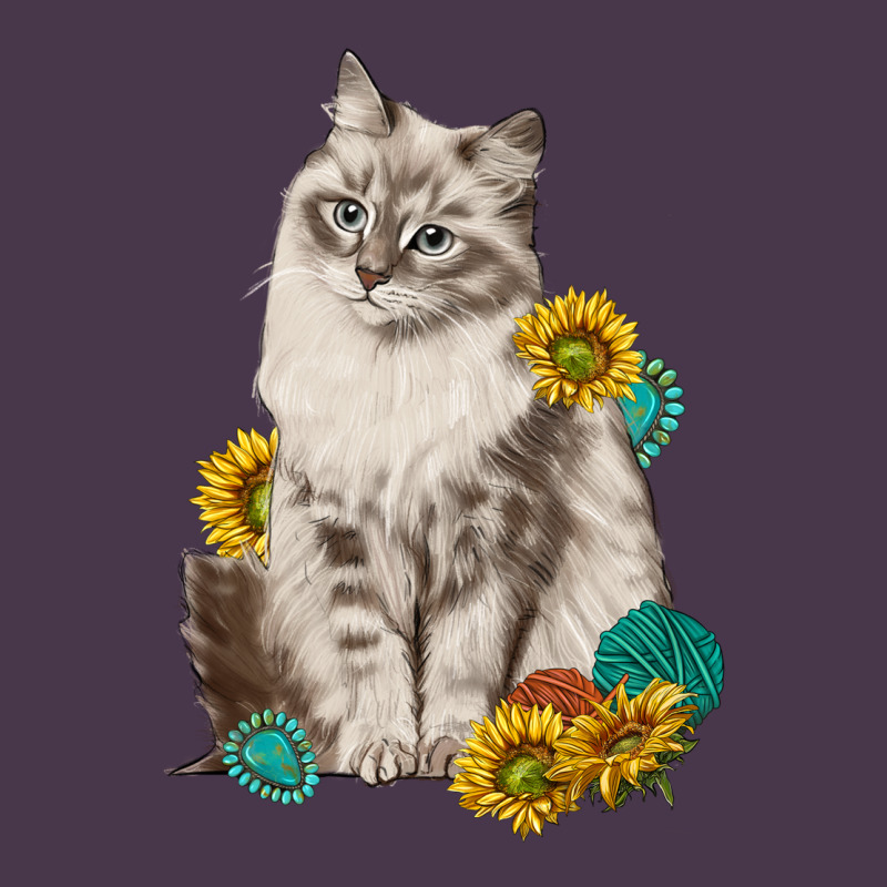Siberian Cat Sunflower And Gemstone Heavyweight Hoodie by texasbilliewilder | Teevron