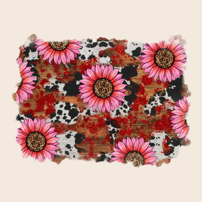 Valentines Day Sunflowers Leopard Cowhide Backgrou Zipper Hoodie by RanaPortraitStore | Teevron