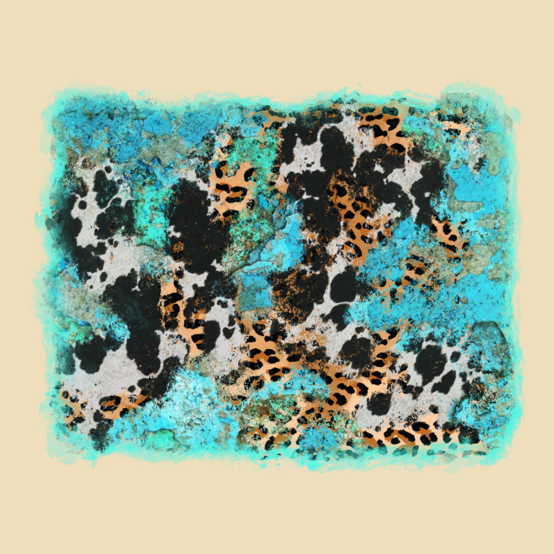 Turquoise Cowhide Leopard Background Premium Hoodie by AdoDesignShop | Teevron