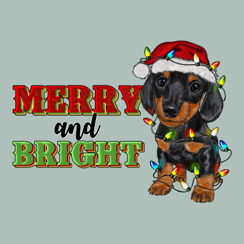 Merry And Bright Dachshund Heavyweight Hoodie by RanaPortraitStore | Teevron