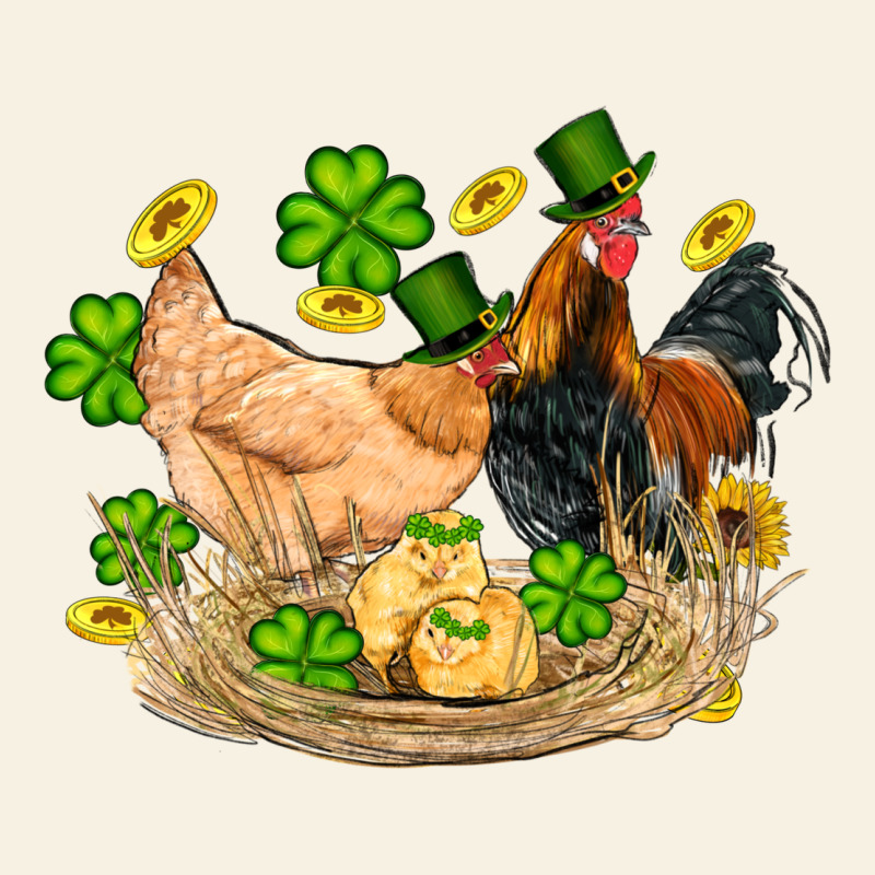 St Patricks Day Farm Chicken Rooster Chick  Shamrock Gold Vintage Tee by Artiststas | Teevron