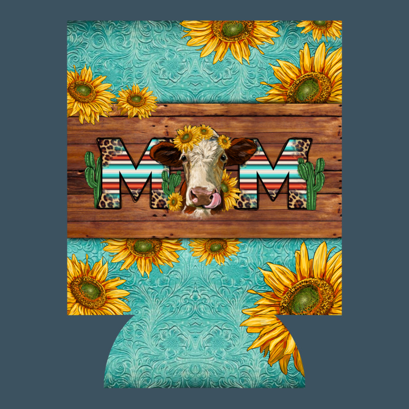 Mom Hereford Cattle Sunflowers On Tooled Leather Regular Can Cooler Urban Hoodie by BarkalooDesign | Teevron