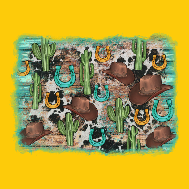 Cactus Cowboy Hat Background Premium Hoodie by AdoDesignShop | Teevron