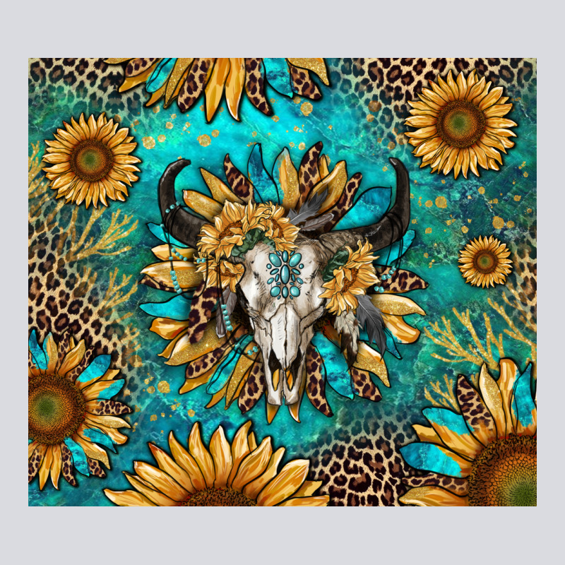 Bull Skull Sunflowers Zipper Hoodie by RanaPortraitStore | Teevron
