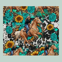 Cowgirl Sunflower Turquoise Zipper Hoodie | Teevron