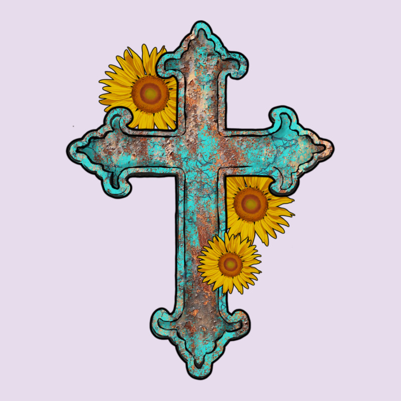 Turquoise Sunflower Cross Premium Hoodie by AdoDesignShop | Teevron
