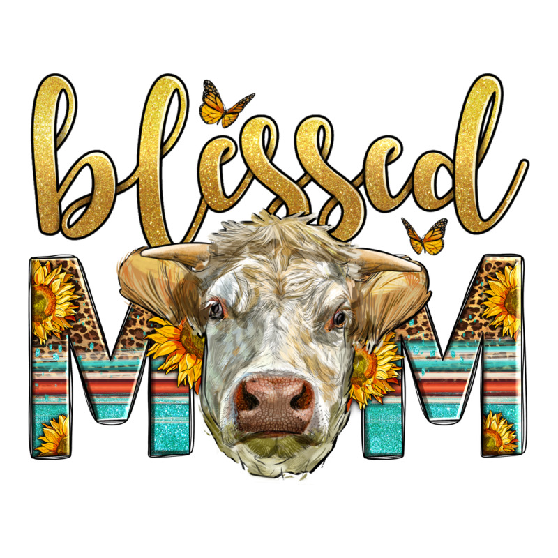 Western Blessed Mom Charolais Bull Premium Tee by LillyAllenDesigns | Teevron