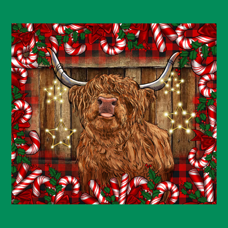 Christmas Highland Cow With Candy Canes Urban Hoodie by BarkalooDesign | Teevron
