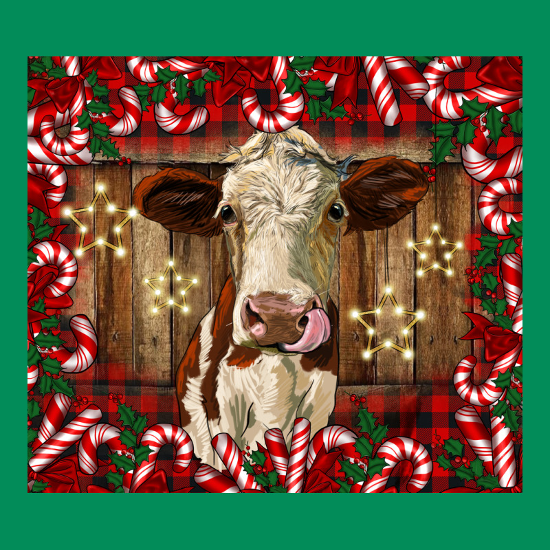 Christmas Heifer With Candy Canes Urban Hoodie by BarkalooDesign | Teevron