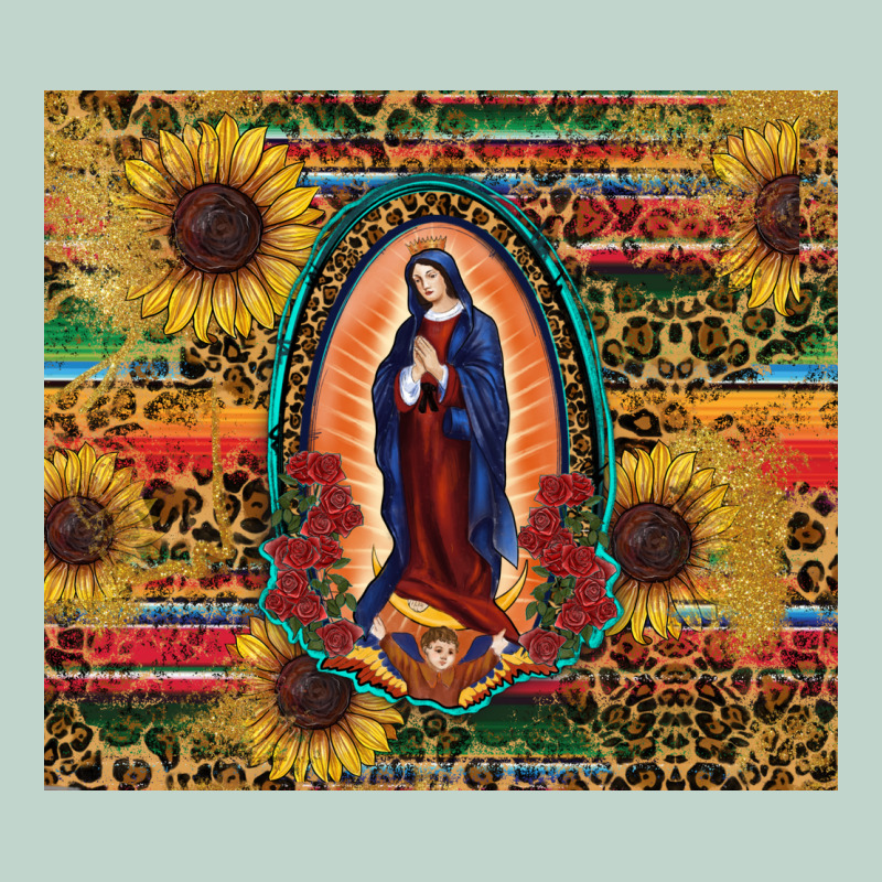 Sunflower Serape Lady Of Guadalupe Zipper Hoodie by RanaPortraitStore | Teevron
