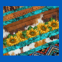 Western Aztec Sunflowers Turquoise Cowhide Urban Hoodie | Teevron