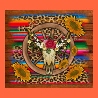 Serape Sunflowers Bull Skull Background Premium Hoodie | Teevron