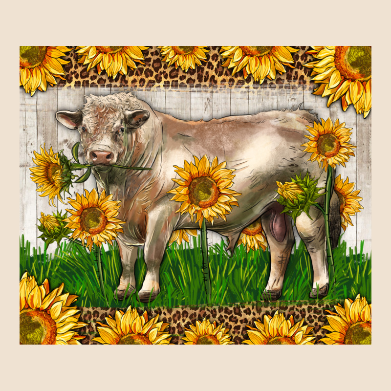 Western Charolais Bull With Sunflowers Urban Hoodie by LillyAllenDesigns | Teevron