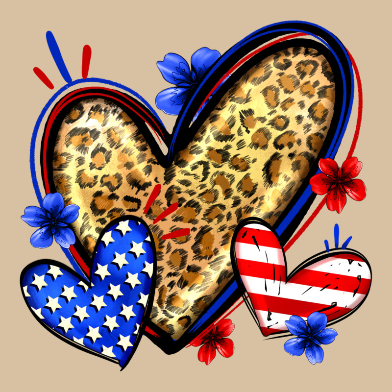 American Flag Heart Leopard Heavyweight Hoodie by Zillion Design Studio | Teevron