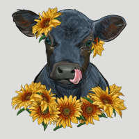 Black Angus Calf With Sunflowers Zipper Hoodie | Teevron