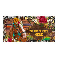 (preview)western turquoise gemstone horse cowhide leopard floral backg | Teevron