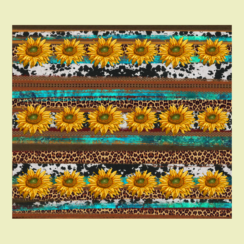 Sunflowers Leopard Cowhide Turquoise Urban Hoodie by BarkalooDesign | Teevron