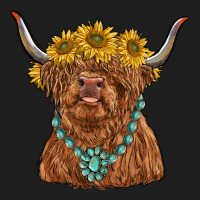 Highland Cow With Sunflower And Gemstone Heavyweight Hoodie | Teevron