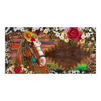western turquoise gemstone horse cowhide leopard floral background lic | Teevron