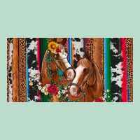 Western Horses Gemstone Horse Cowhide Leopard Floral Background Licens Premium Hoodie | Teevron