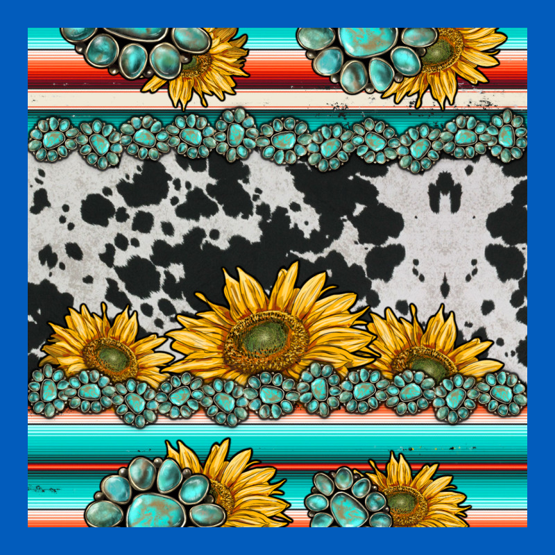 Sunflower Cowhide Serape Coaster Urban Hoodie by BarkalooDesign | Teevron