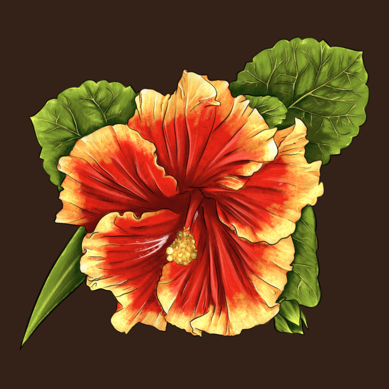 Hawaiian Hibiscus Flower Illustrations Heavy Core Tee by LillyAllenDesigns | Teevron