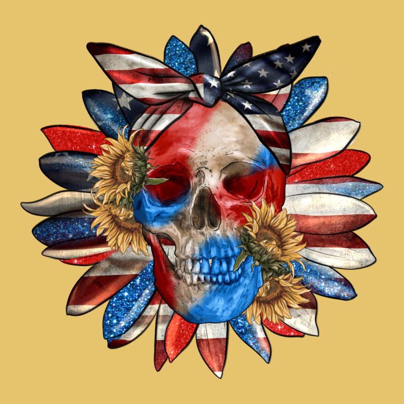 4th Of July Sunflower Skull 4th Of July Premium Sweatshirt by CowGirlArtShop | Teevron