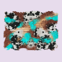 Western Cowhide Turquoise And Wood Background Premium Hoodie | Teevron