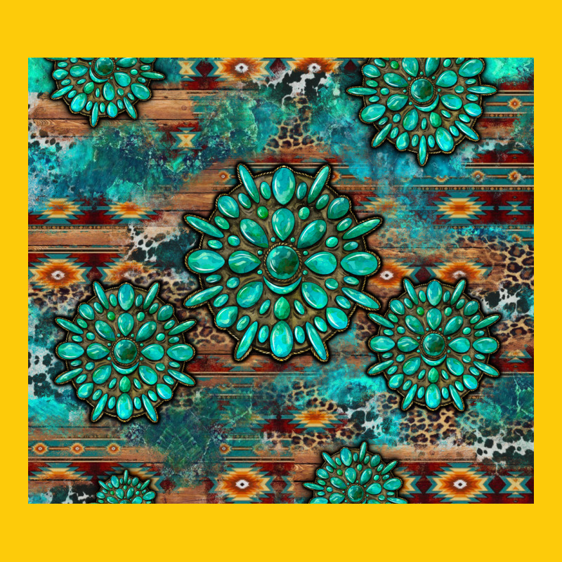 Gemstone Turquoises Aztec Leopard Cowhide Premium Hoodie by Artiststas | Teevron