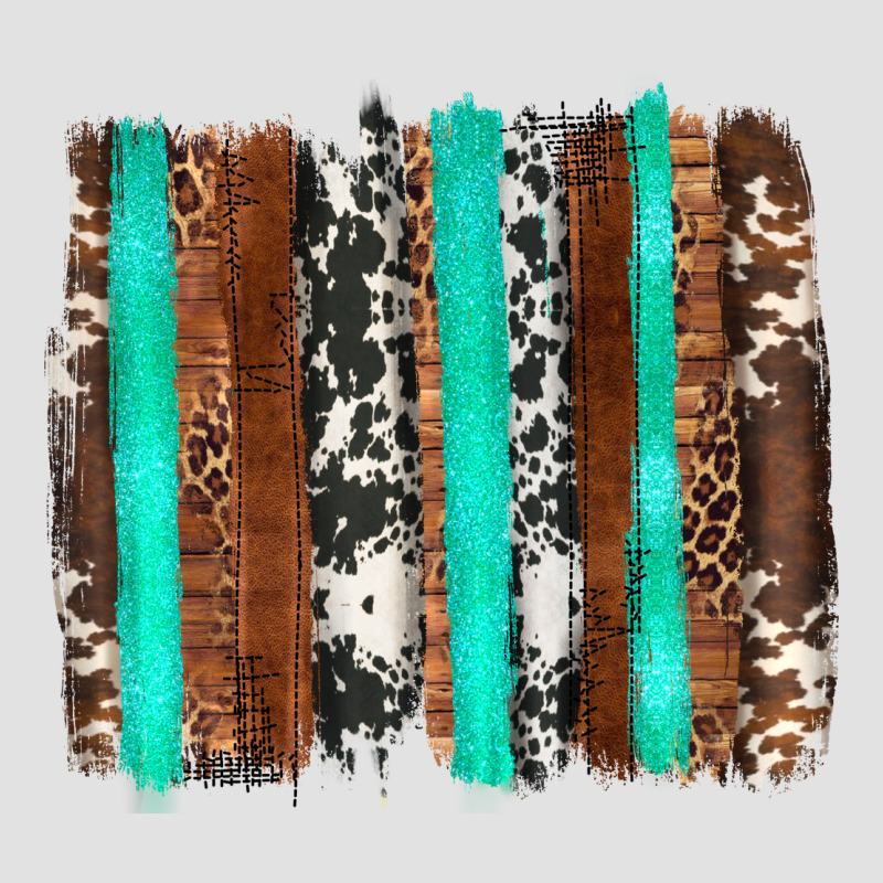 Western Cowhide Wood And Turquoise Glitter Brushstrokes Premium Hoodie by Artiststas | Teevron