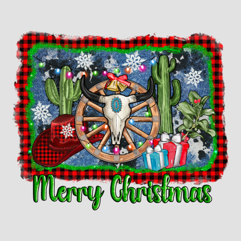 Merry Christmas Western Bull Skull Premium Hoodie by AdoDesignShop | Teevron
