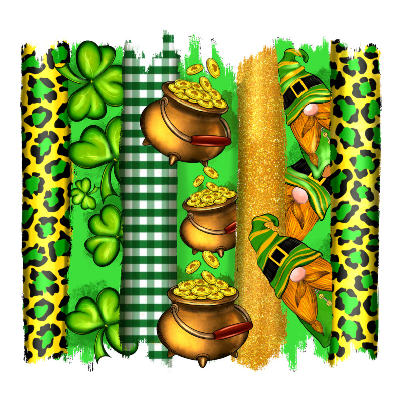St Patricks Gnomes And Cloves With Leopard  Brushstrokes Premium Hoodie by Artiststas | Teevron