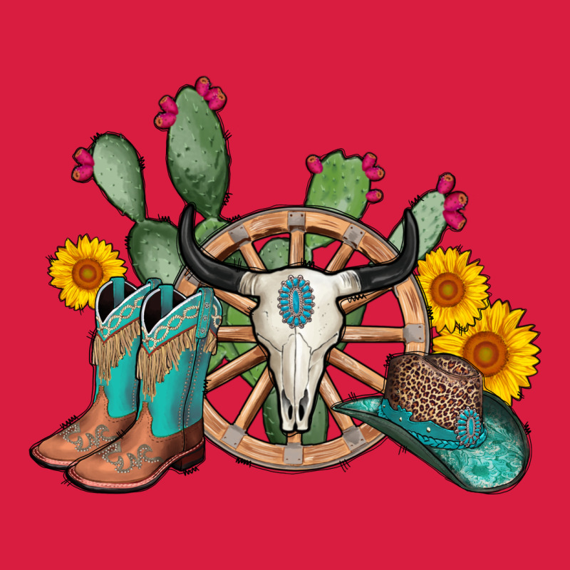 Wheel Bull Skull Western Cowboy Premium Hoodie by AdoDesignShop | Teevron