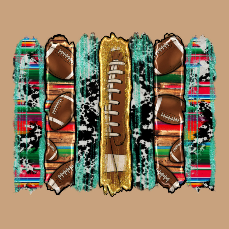 Football Serape Cowhide Turquoise Glitter  Brushstrokes Vintage Tee by Artiststas | Teevron