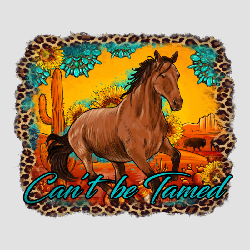 Can't Be Tamed Horse With Sunflowers Turquoise Gemstone Western Sunset Premium Hoodie by Artiststas | Teevron
