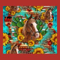 Sunflowers And Cactus Horses Turquoise Aztec Leopard Background Premium Hoodie | Teevron