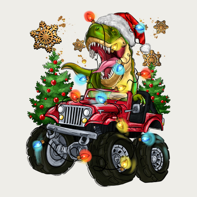 Christmas T-rex With Monster Truck Zipper Hoodie by MaliasSmallBusiness | Teevron