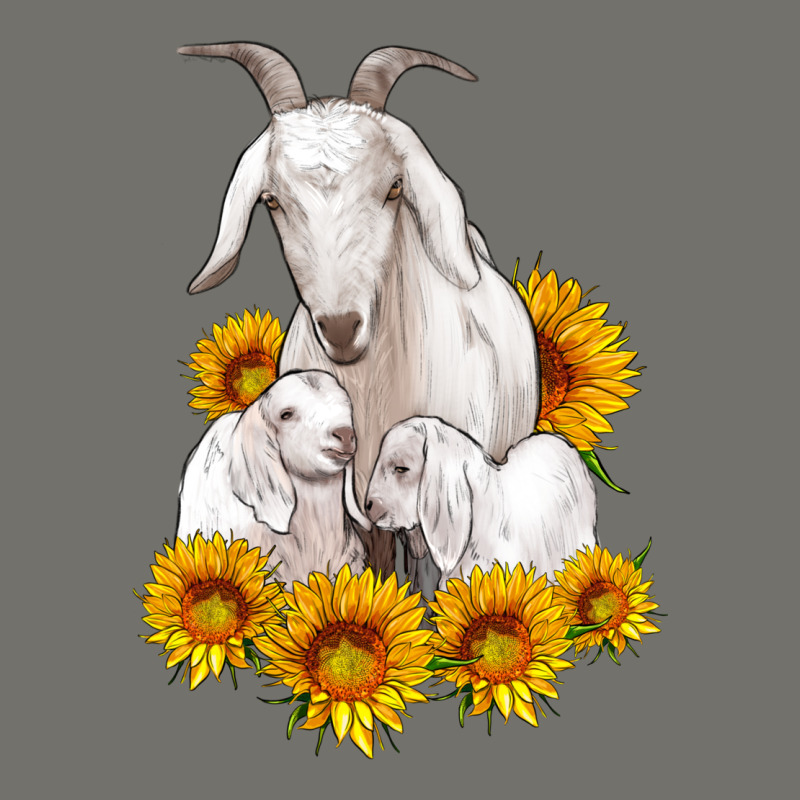 Goat Family With Sunflowers Premium Hoodie by Artiststas | Teevron