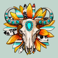 Western Bull Skull Sunflower Zipper Hoodie | Teevron