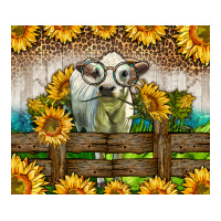 Western Charolais Heifer With Sunflowers Premium Tee | Teevron